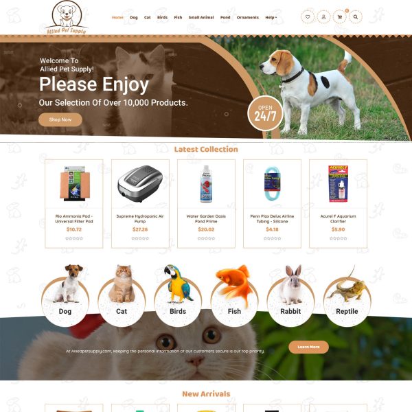 Allied Pet Products Ecommerce Website - Professional Pet Store Online
